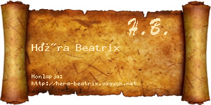 Héra Beatrix névjegykártya